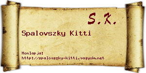 Spalovszky Kitti névjegykártya